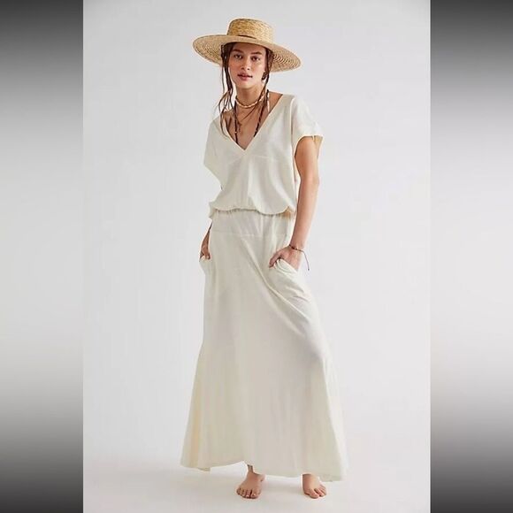 Free People Marlow Midi Dress - Cream - Medium - Picture 1 of 1